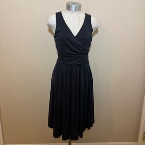 Anthropologie Maeve Nora Textured Dress Faux Wrap Midi Fit and Flare